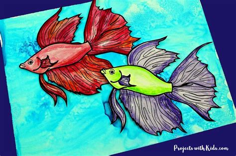 Easy Watercolor Fish Craft With Free Printable Template Projects With
