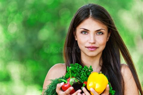 Girl With Vegetarian Set Stock Photo Image Of Adult 23581928