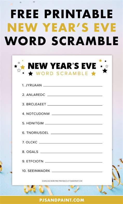 Nye Word Scramble Party Games Paper And Party Supplies