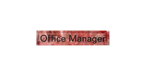 Office Manager Name Plate Zazzle