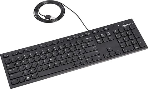 Buy Amazon Basics Matte Black Wired Keyboard Us Layout Qwerty