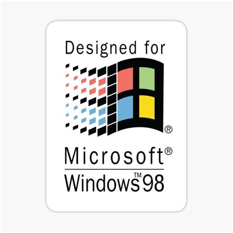 Designed For Microsoft Windows 98 Sticker For Sale By Biochao Redbubble