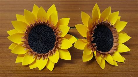 Diy Paper Sunflower Tutorial How To Make Sunflower Paper