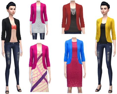 Blazer As Accessory Sims 4 Clothing Sims Sims 4 Update