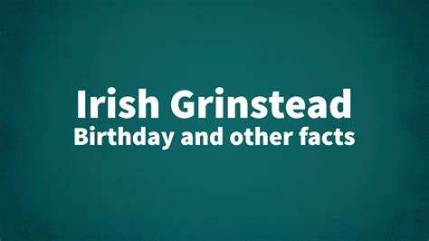 Irish Grinstead List Of National Days