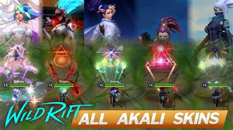 All Akali Skins Wild Rift Comparison Crystal Rose Project Kda
