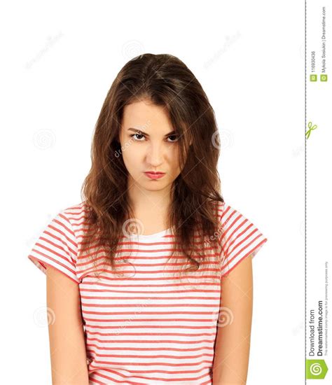 Imagem Da Jovem Mulher Irritada Menina Emocional Isolada No Fundo Branco Foto De Stock Imagem