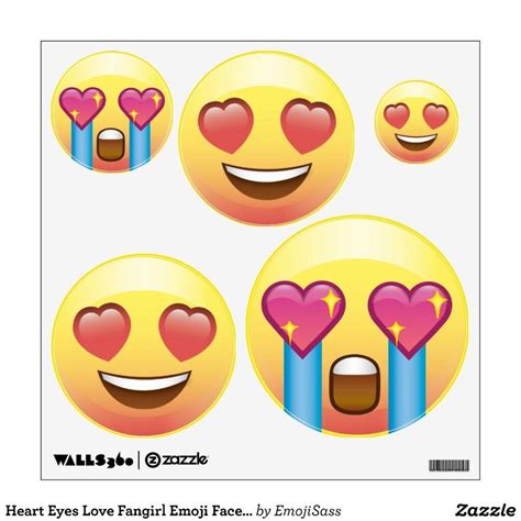 Heart Eyes Love Fangirl Emoji Faces Wall Decals In 2021