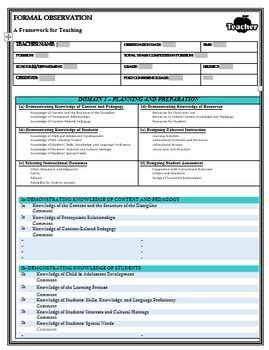 It helps the teacher to choose the materials, adapt the activities to student's needs, be prepared to possible problems. Observation Template for Administrators | Teacher observation, Classroom observation, Teacher ...