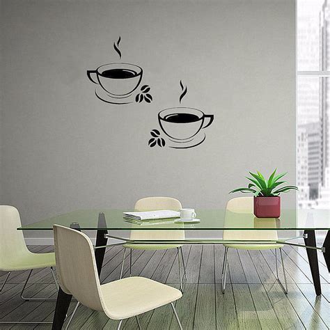 2 Coffee Cups Kitchen Wall Stickers Wall Decoration Art Vinyl Decal