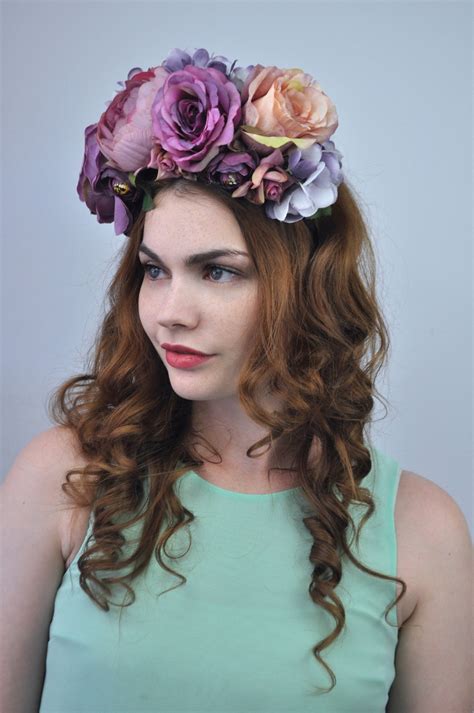 Violet Purple Flower Crown Headpiece