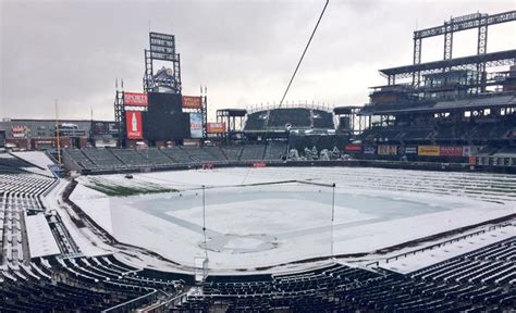 Colorado Rockies Coors Field Covered In Snow Sports Illustrated