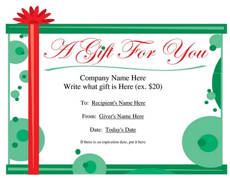 Gift Certificate Templates To Print Activity Shelter