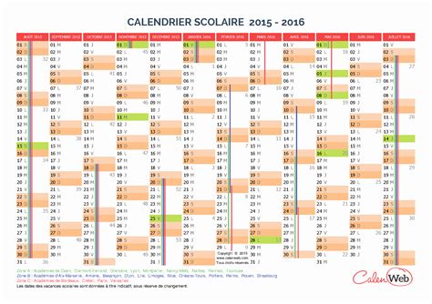 Calendrier 2016 Avec Vacances Scolaires à Imprimer Young Planneur
