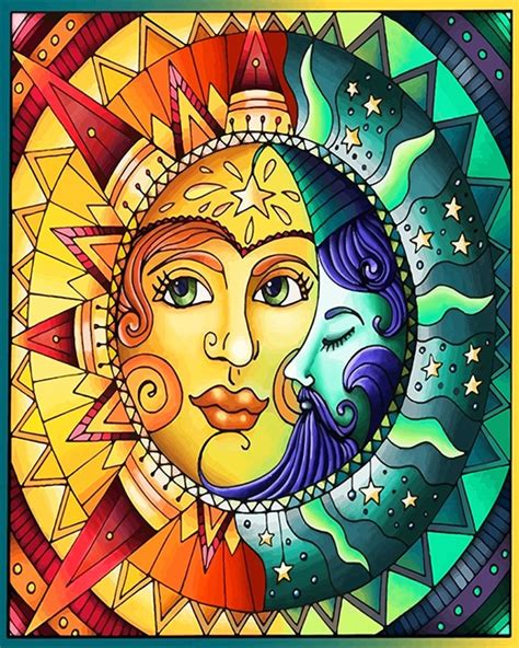 Art Sun And Moon New Paint By Numbers Numeral Paint Kit