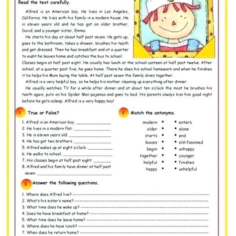 I go to the 4th grade in saint michael elementary school. Comprehension Worksheets Free Worksheet Year 2 3rd Grade ...