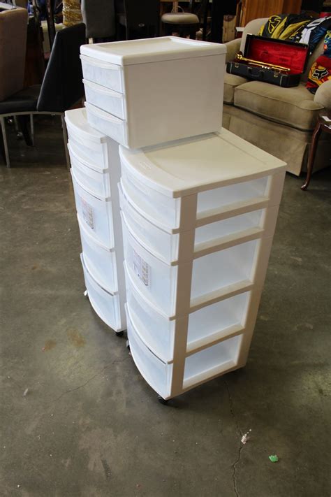 Free shipping for many products! TWO ROLLING STERILITE 5-DRAWER ORGANIZERS