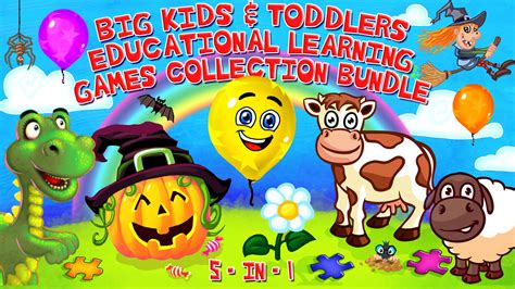 Big Kids And Toddlers Educational Learning Games Collection Bundle 5 In 1