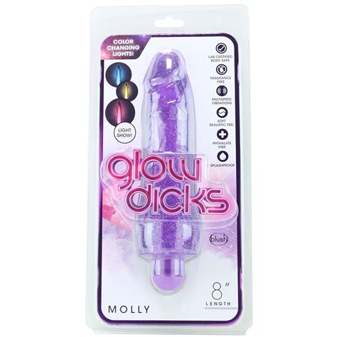 Glow Dicks 8 Inch Molly Light Show Vibe High Quality Wholesale Sex Toysandvibratorsanddildo