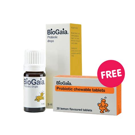 Food supplement that strengthens and rebalances good bacteria. Biogaia Probiotic Drop 5MLx2 FOC Chewable Tablets 10'S ...