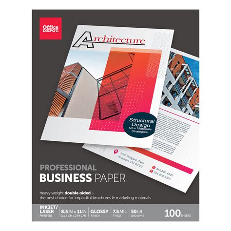 Buy Office Depot Professional Brochure And Flyer Paper Glossy 8 12in