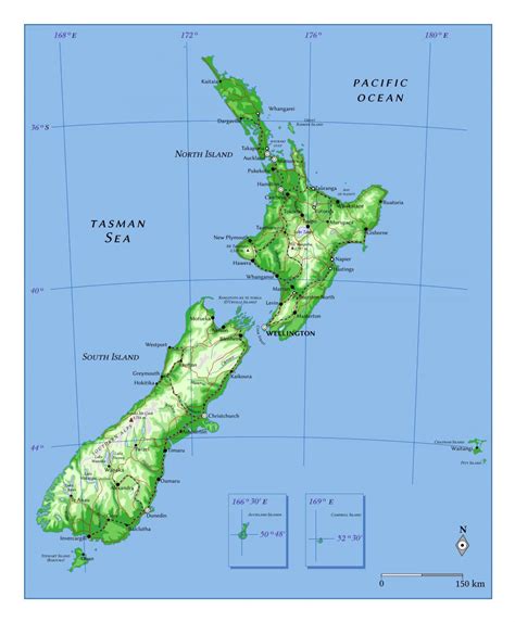 Geographical Map Of New Zealand Topography And Physical Features Of