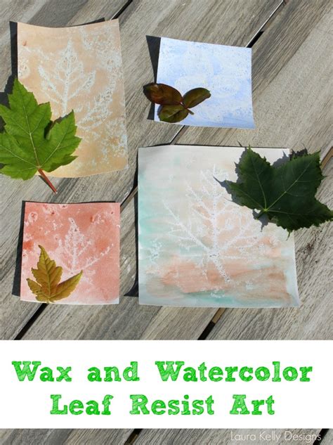 Wax And Watercolor Leaf Resist Art Laura Kellys Inklings