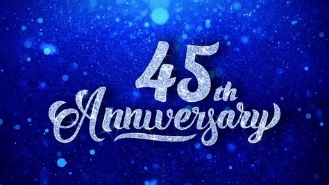 45th Anniversary Greeting Shiny Text Stock Footage Video 100 Royalty