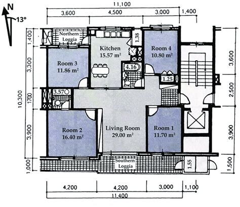 Typical Floor Plan Of An Apartment Unit And Rooms Net Floor Area In