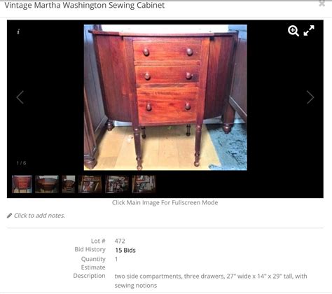 Antique Mahogany Wood ~ Martha Washington Sewing Cabinet ~ 3 Drawers