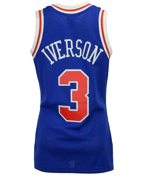 Allen iverson philadelphia 76ers autographed blue 1999 mitchell and ness authentic jersey. Mitchell & Ness Synthetic Allen Iverson Philadelphia 76ers Hardwood Classic Swingman Jersey in ...