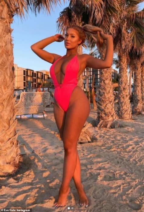 Love Island S Eve Gale Flaunts Her Ample Assets In A Plunging Pink