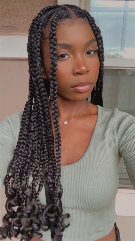 Knotless Braids With Curls At End Video Hair Styles Braids With