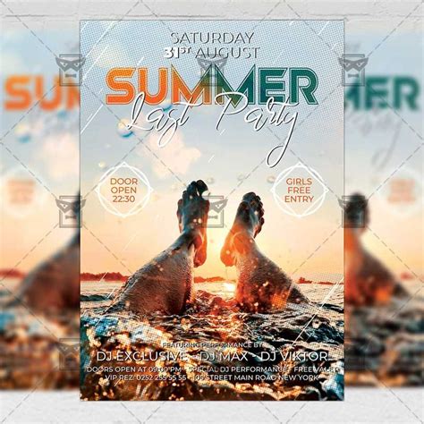 Last Summer Party Flyer Seasonal A5 Template Exclsiveflyer Free