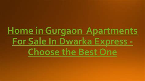Home In Gurgaon Apartments For Sale In Dwarka Express By Vatika Group