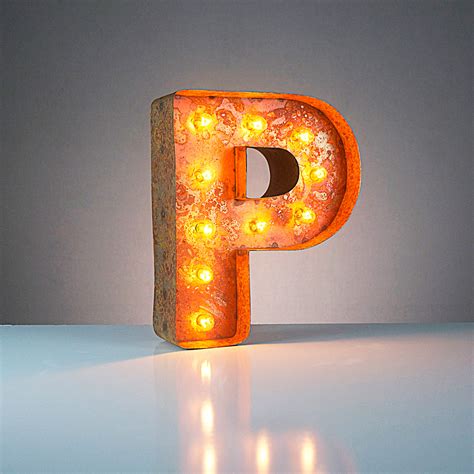 Letter P 12 Vintage Marquee Lights Touch Of Modern