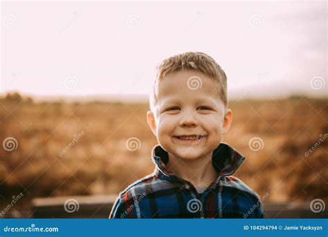 4 Year Old Boy In Flannel Stock Photo Image Of Flannel 104294794