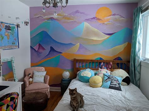 Painted This Mural Today For My Daughters Bedroom Heres The Result 5