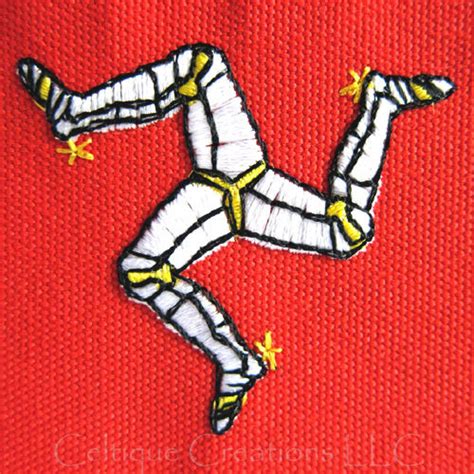 Isle Of Man Flag Sew On Badge Hanmade Manx Triskelion Flag Patch