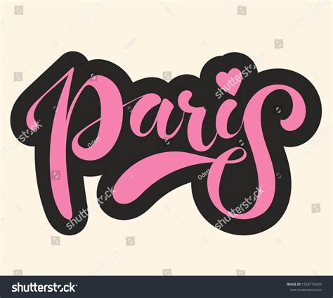 Hand Drawn Paris Typography Poster Your Stock Vector Royalty Free