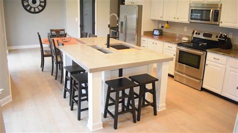 Creating beautiful kitchen cupboards & bathroom cabinets from pvc board. Kitchen Island Cabinets and Concrete Countertop Build - YouTube