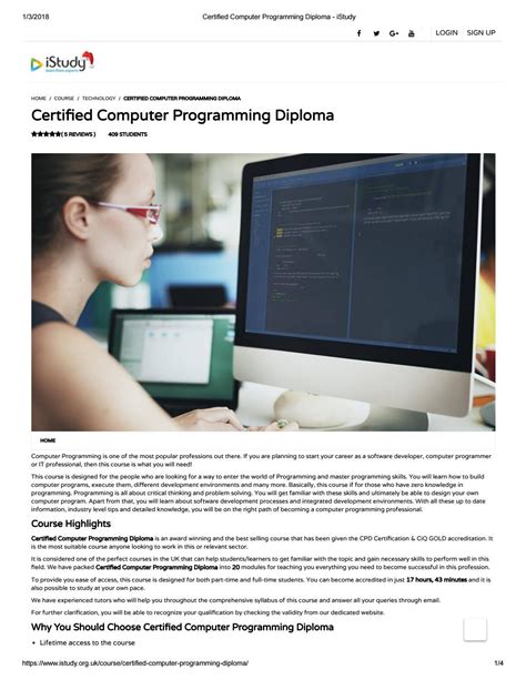 Certified Computer Programming Diploma Istudy Computer Programming