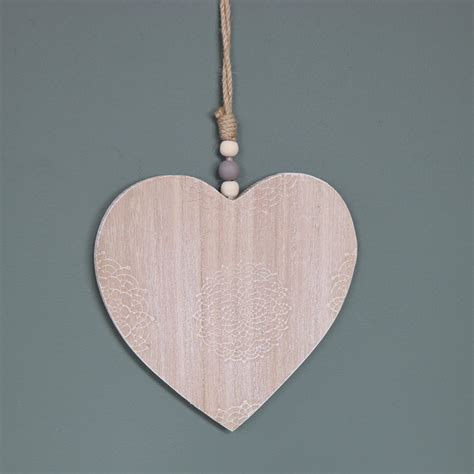 Large Wooden Hanging Heart Melody Maison