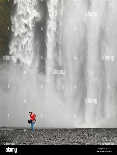 Skogafoss Waterfall Iceland Stock Photo Alamy