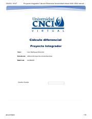 Proyecto Integrador Calculo Diferencial Universidad Virtual Cnci