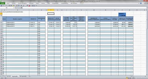 Calculadora De Aguinaldo 2013 En Excel Calculos Contables