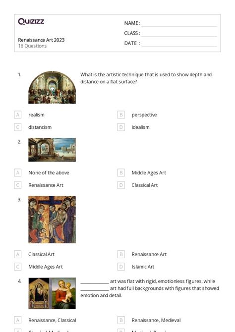 50 Art History Worksheets For 8th Year On Quizizz Free And Printable