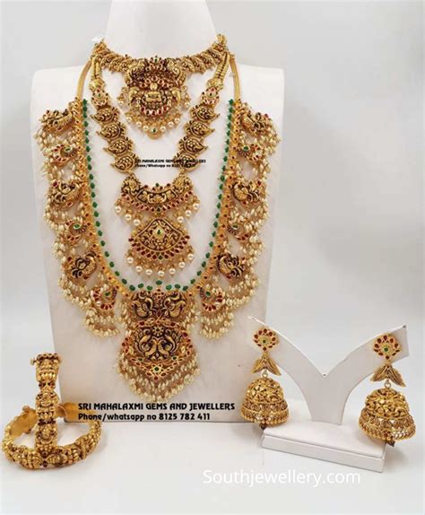 Antique Gold Wedding Jewellery Set Indian Jewellery Designs