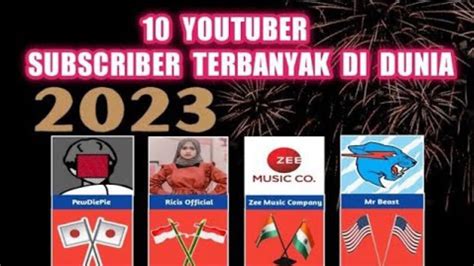 10 Youtuber Dengan Subscriber Terbanyak Di Dunia Tahun 2023 ⬆️ Youtube