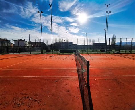 Artificial Clay Tennis Court Stock Image Image Of Grid Lifestyle